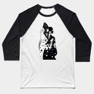 Skeleton Geisha Baseball T-Shirt